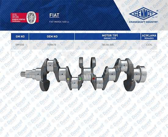 GENMOT GM1030 Krank Mili Fiat Marea 1.6